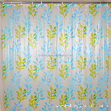 PEVA Material and Eco-Friendly leaf pattern Shower Curtain